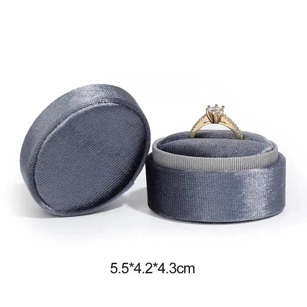 Flannel Jewelry Box Oval Ring Box Simple And Exquisite Velvet Jewelry Box Double Rings Box For Wedding Gift Wrap Packaging Case