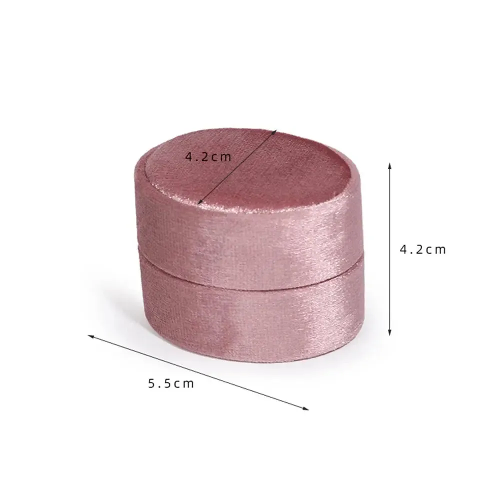 Flannel Jewelry Box Oval Ring Box Simple And Exquisite Velvet Jewelry Box Double Rings Box For Wedding Gift Wrap Packaging Case