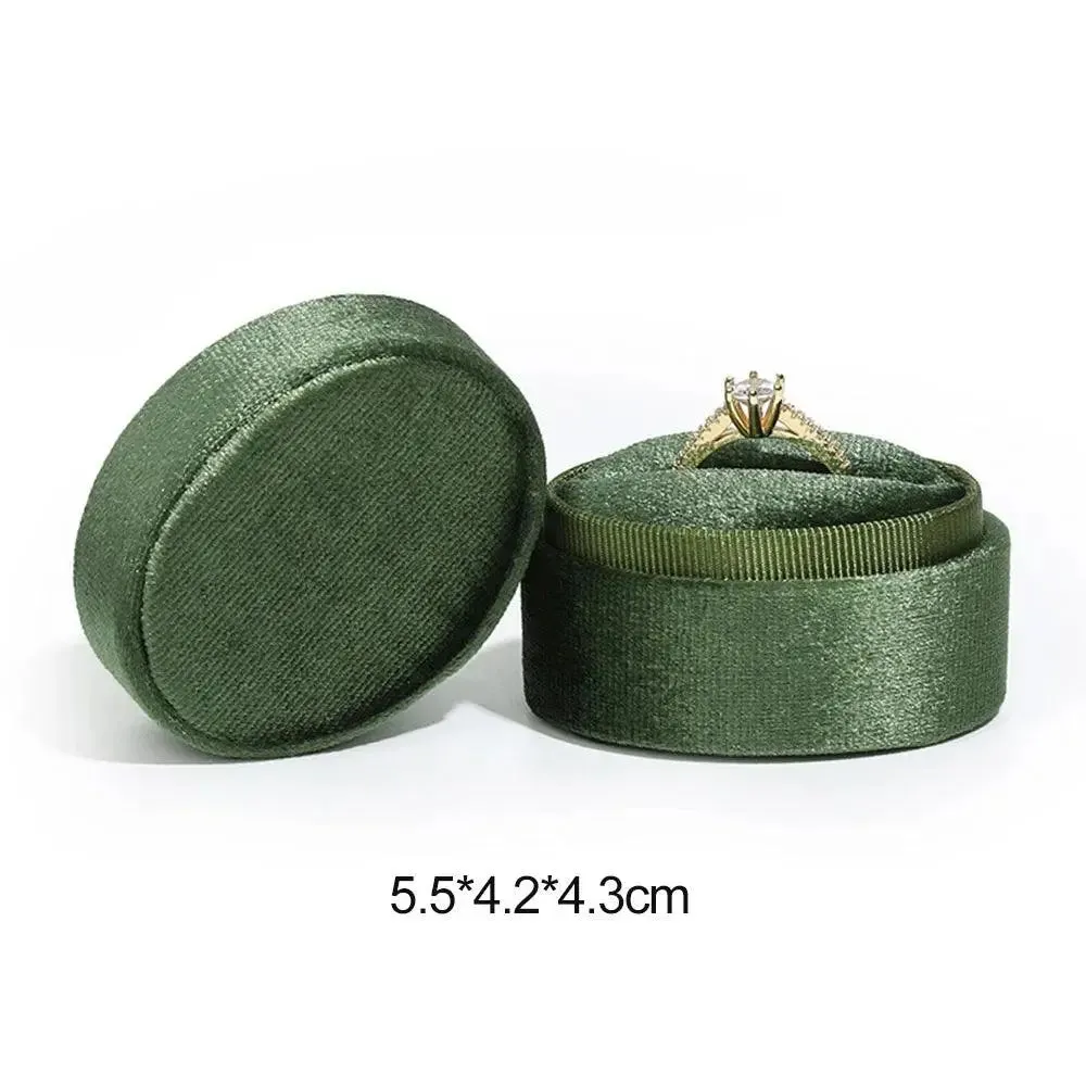 Flannel Jewelry Box Oval Ring Box Simple And Exquisite Velvet Jewelry Box Double Rings Box For Wedding Gift Wrap Packaging Case