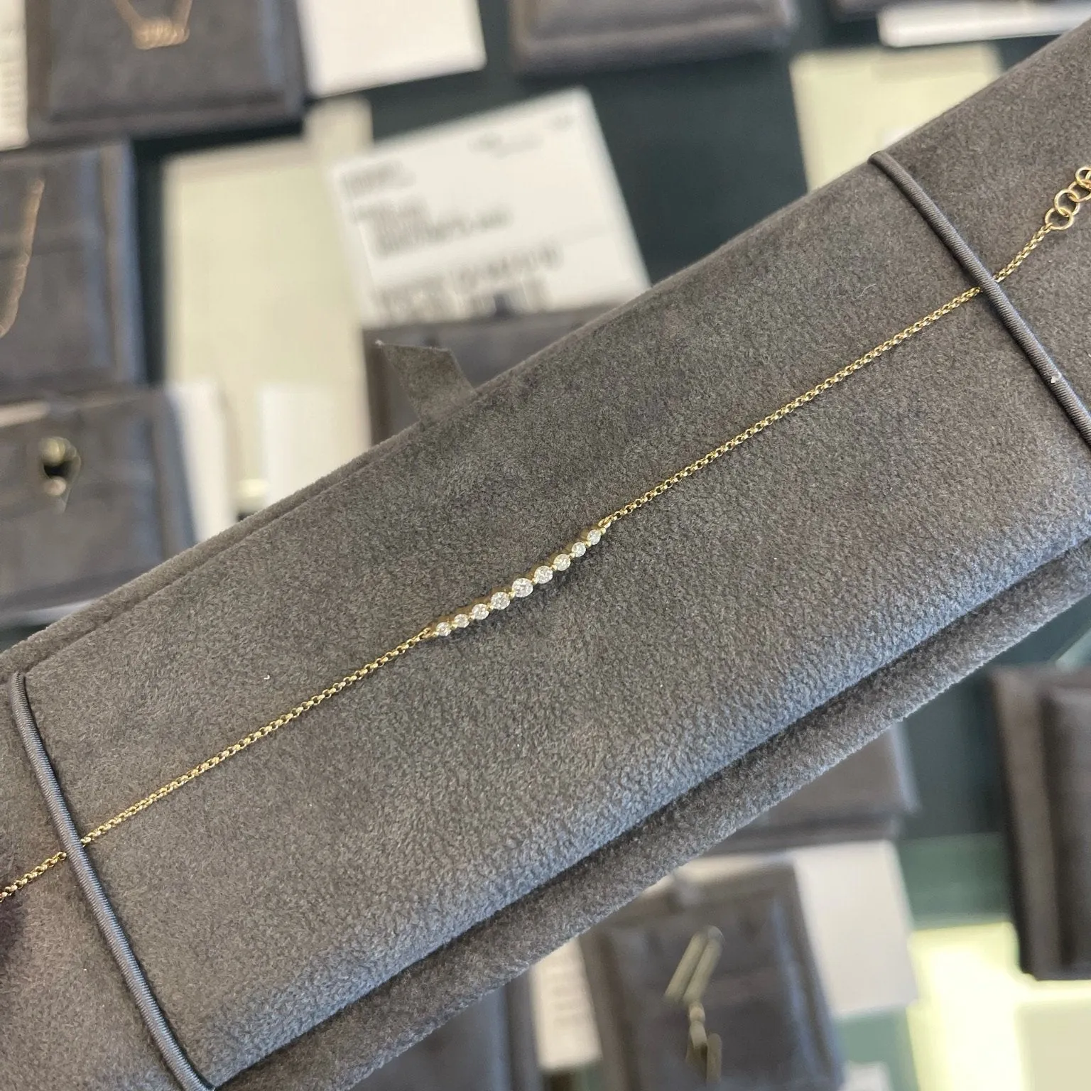 Floating Diamond Bar Bracelet