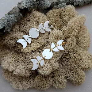 Full Moon Phase Dangles in White