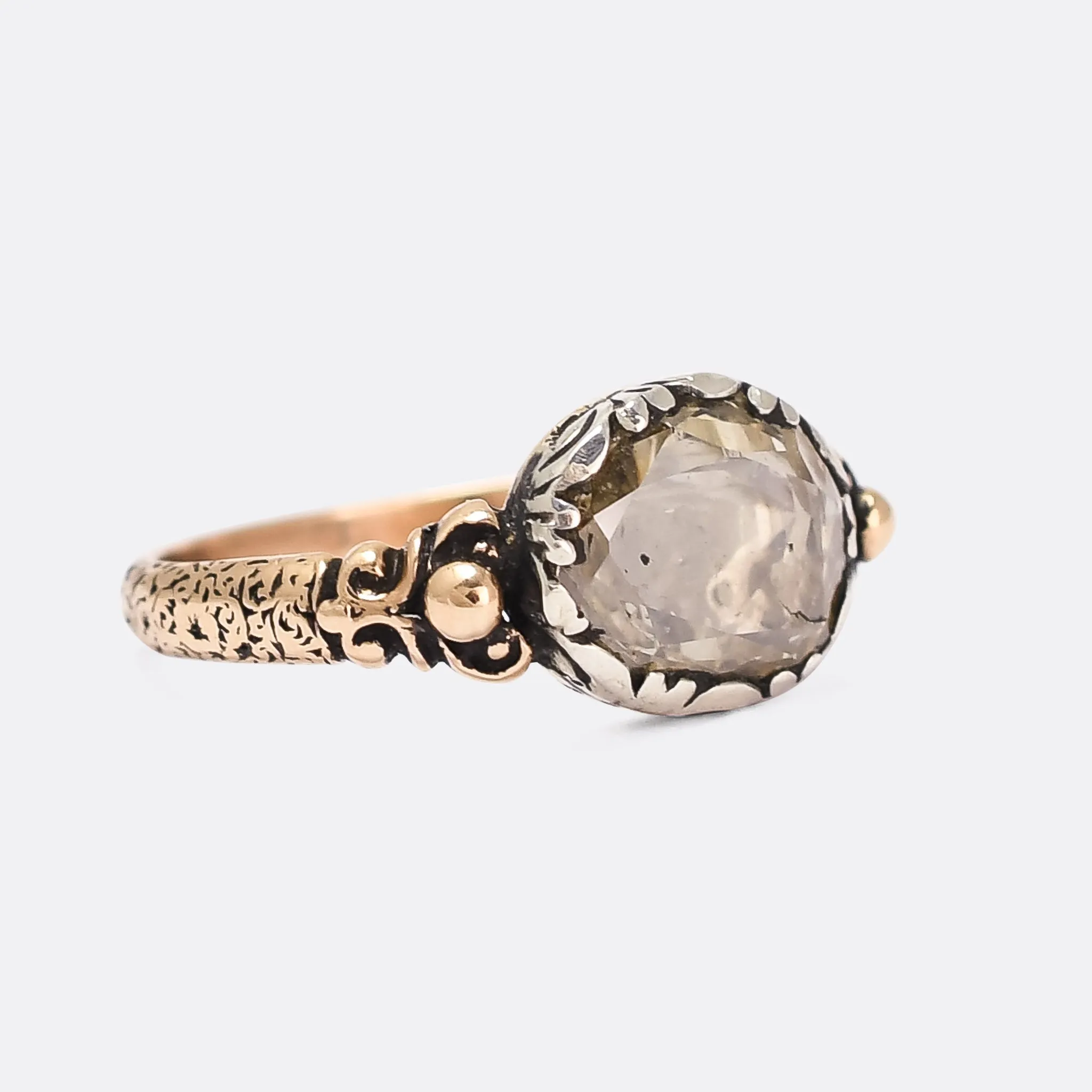 Georgian Oval Diamond Solitaire Ring