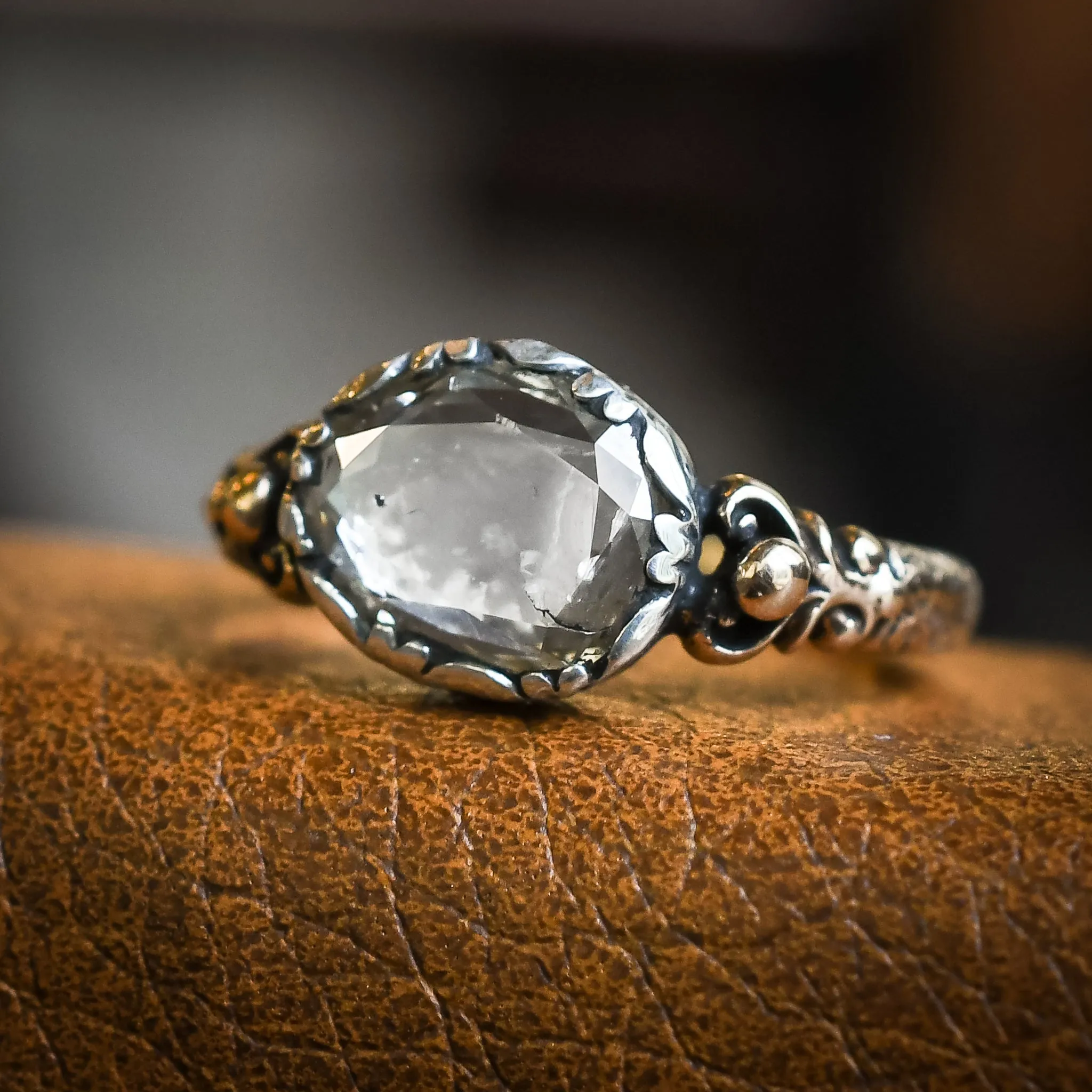 Georgian Oval Diamond Solitaire Ring