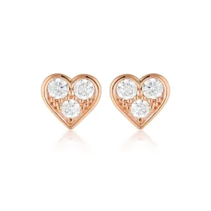 Georgini Cubic Zirconia Rose Gold Heart Earrings