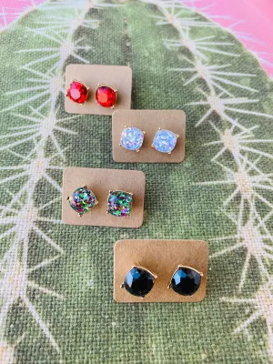 Glitter Stud Earrings