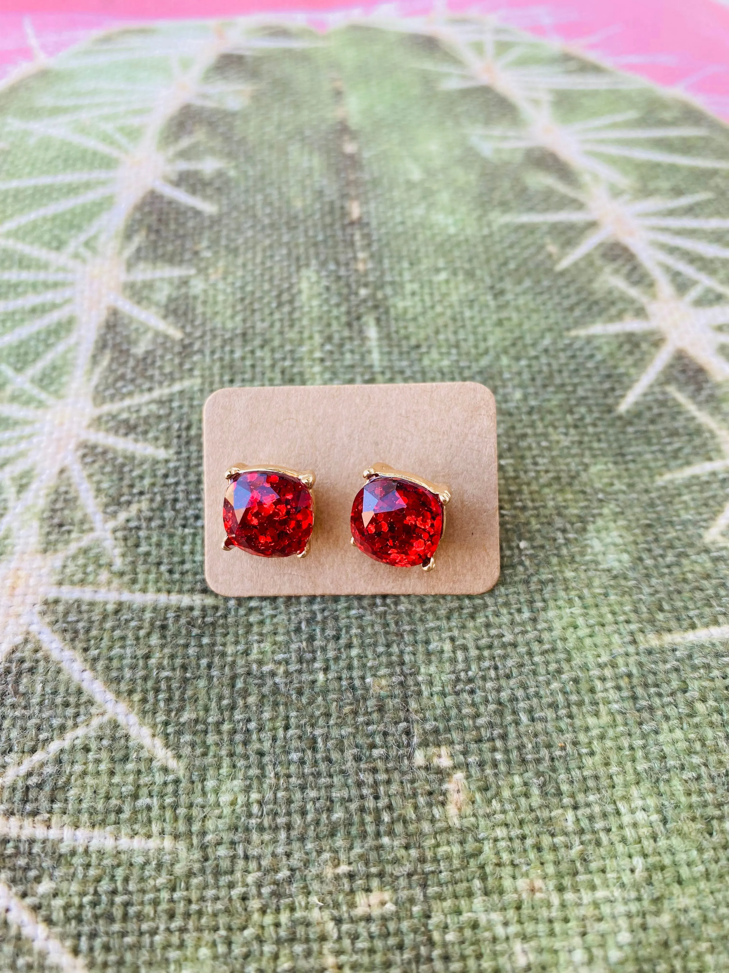 Glitter Stud Earrings
