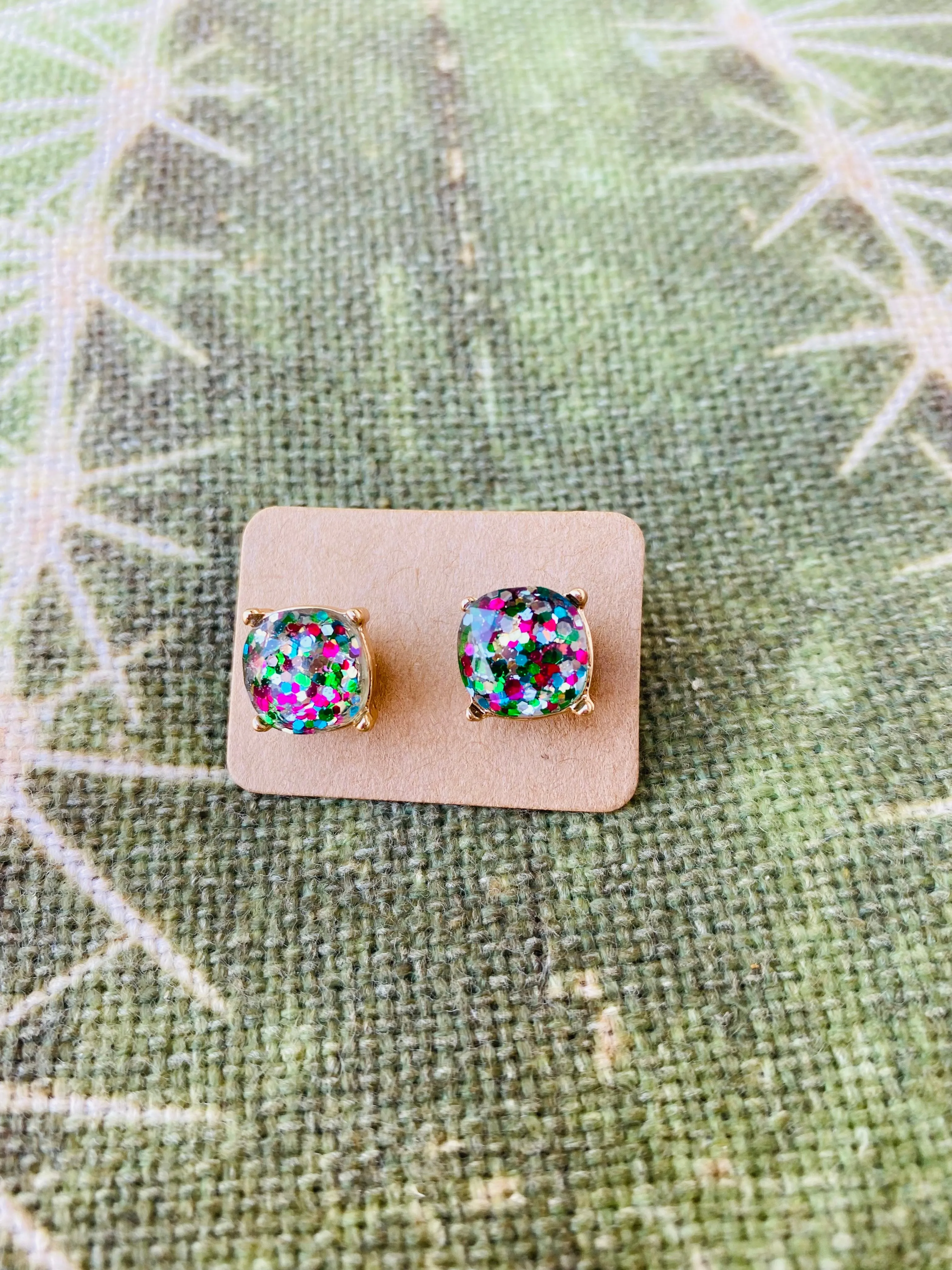 Glitter Stud Earrings