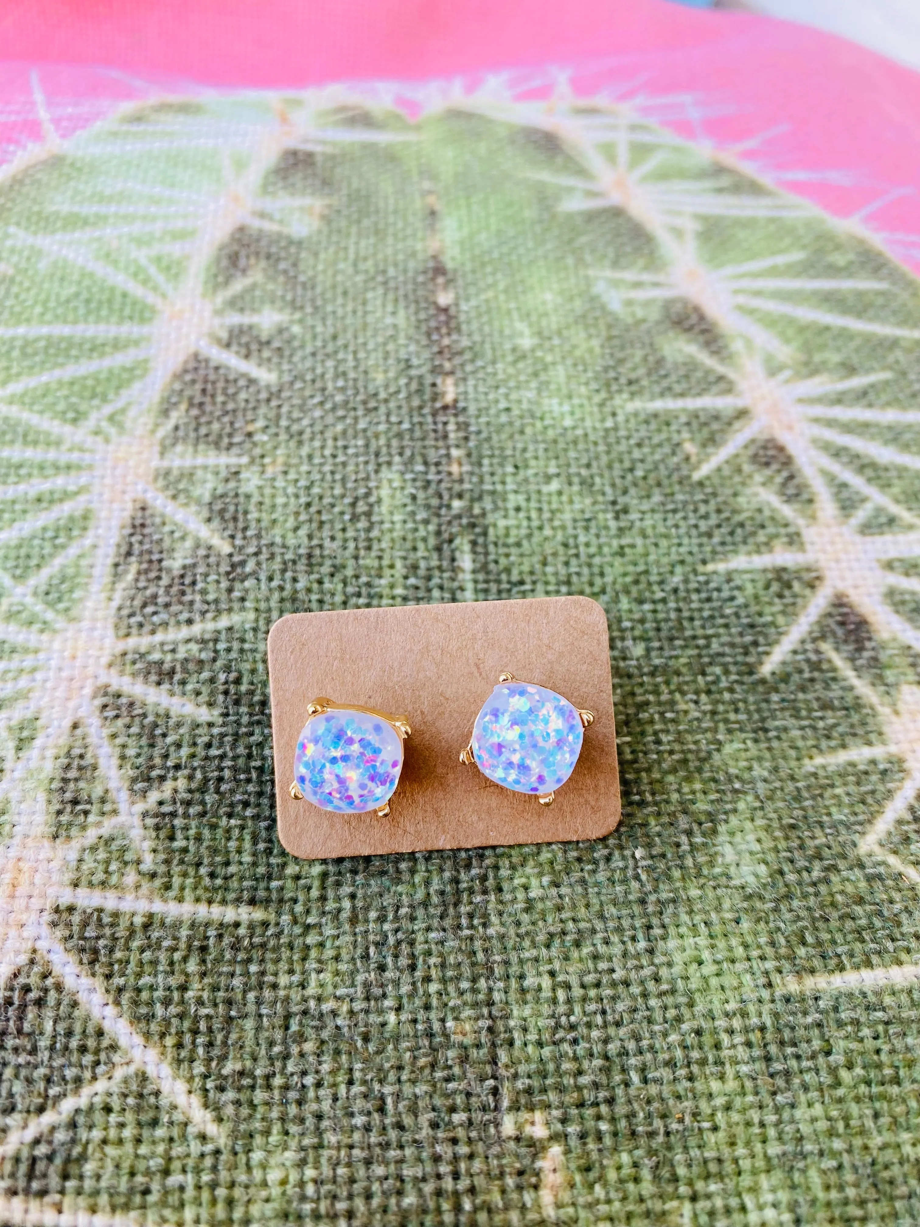 Glitter Stud Earrings