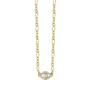 Gold & Diamond Extra Large Bezel Eye Necklace