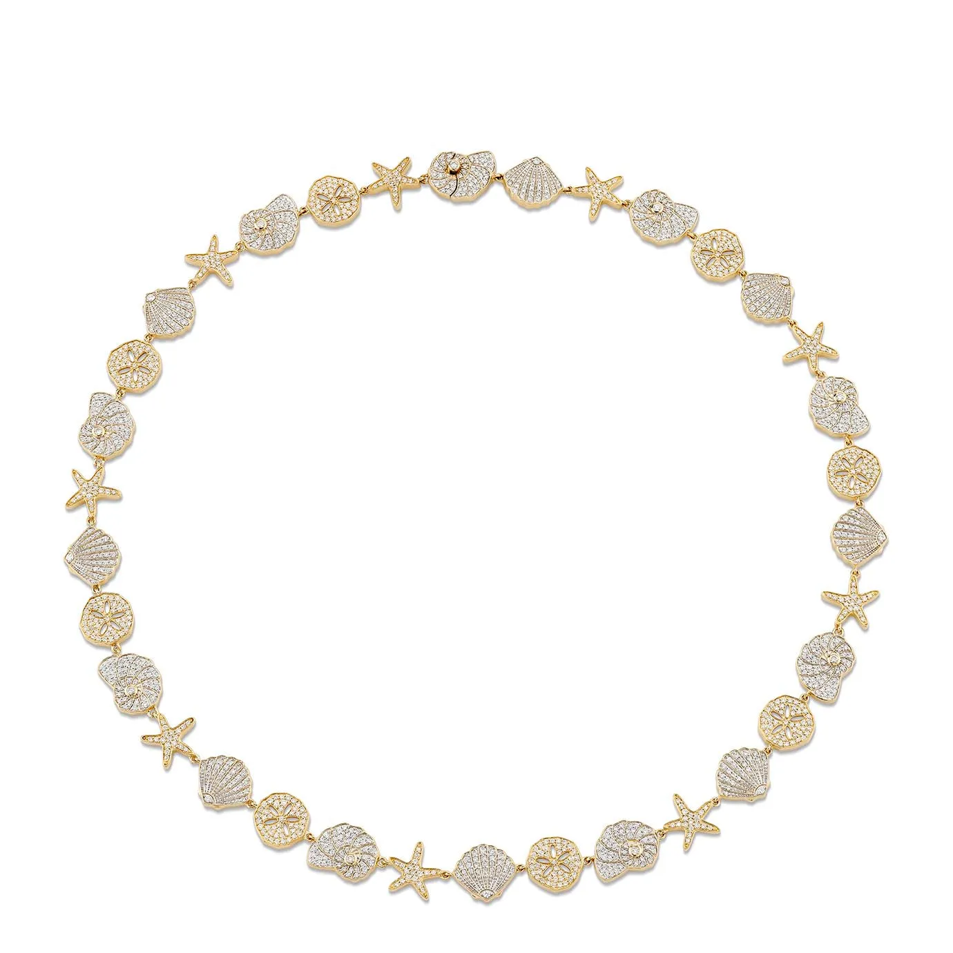 Gold & Diamond Sea Life Eternity Necklace