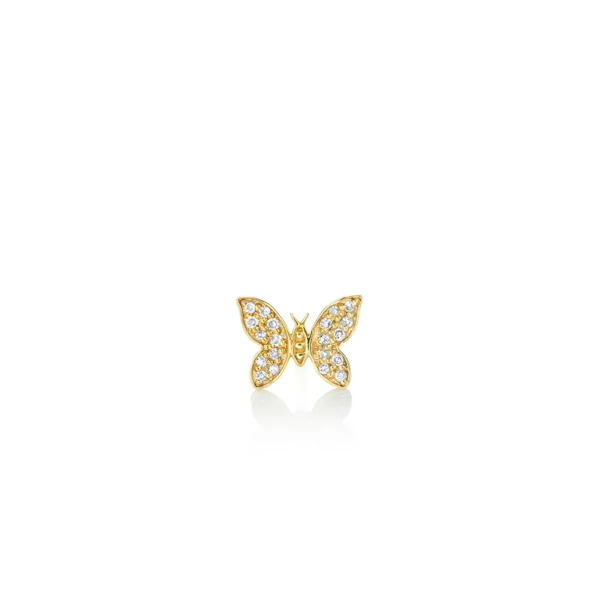 Gold & Diamond Tiny Butterfly Stud