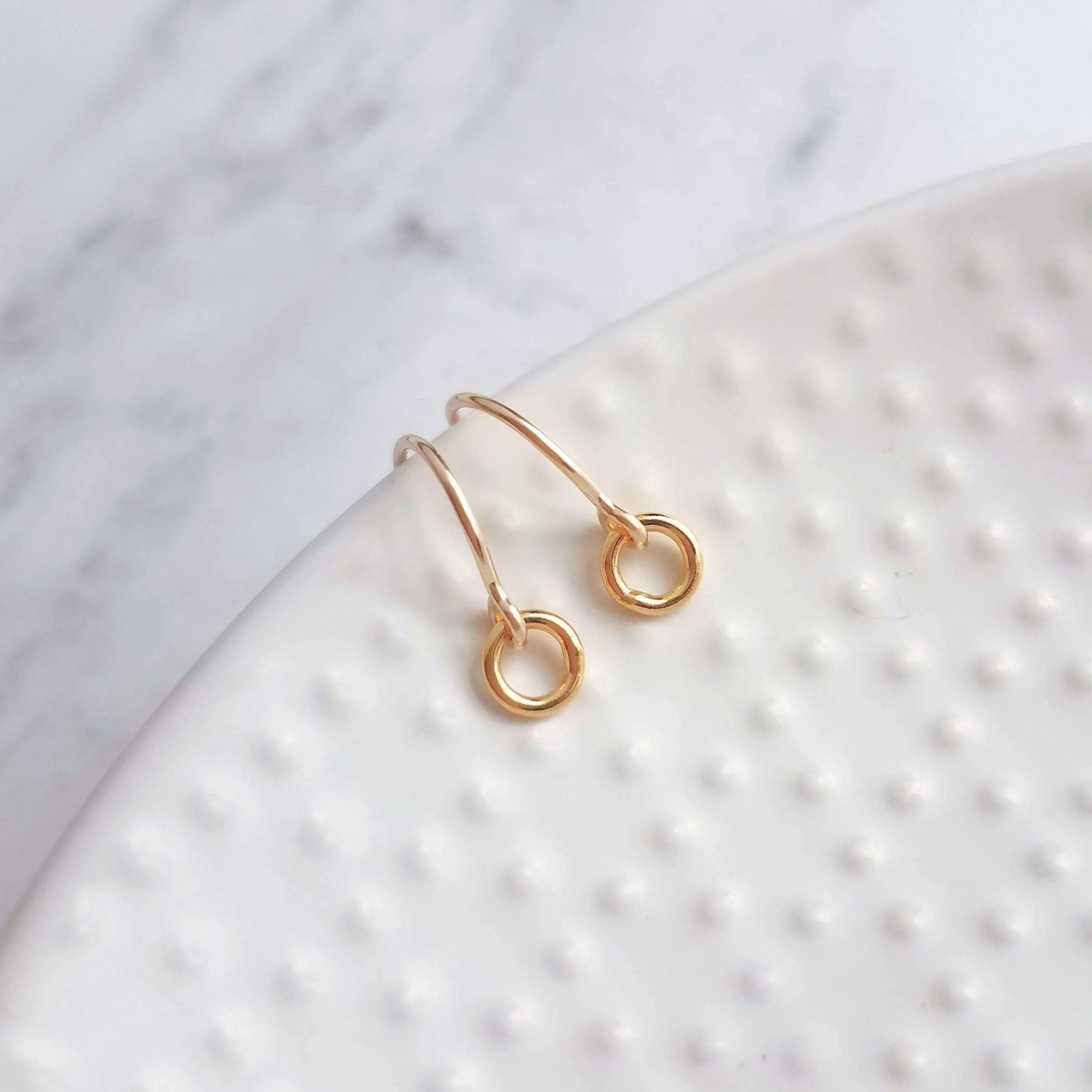 Gold Circle Earrings, 14K gold fill earring, gold ring earring, tiny gold circle earring, small ring earring, minimalist gold earring, hoop