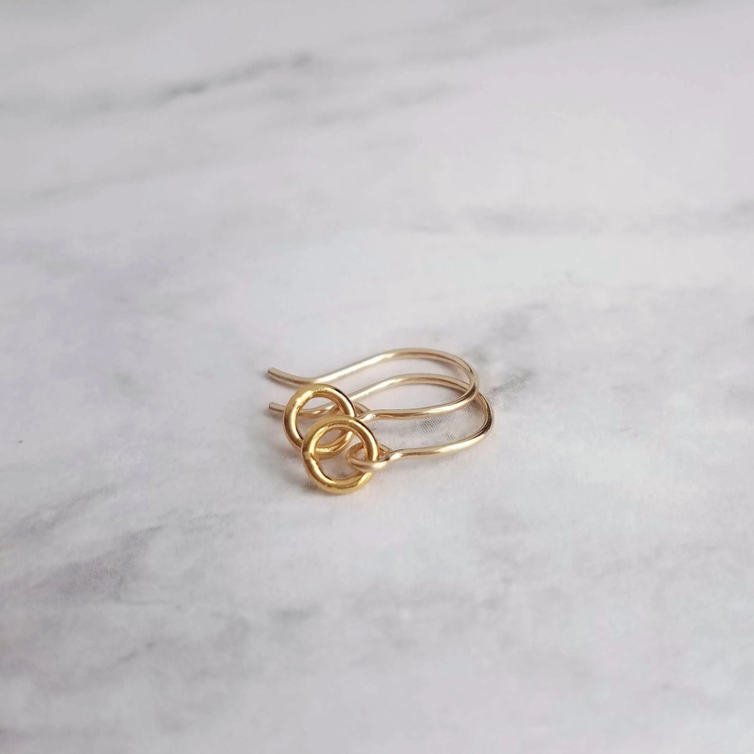 Gold Circle Earrings, 14K gold fill earring, gold ring earring, tiny gold circle earring, small ring earring, minimalist gold earring, hoop