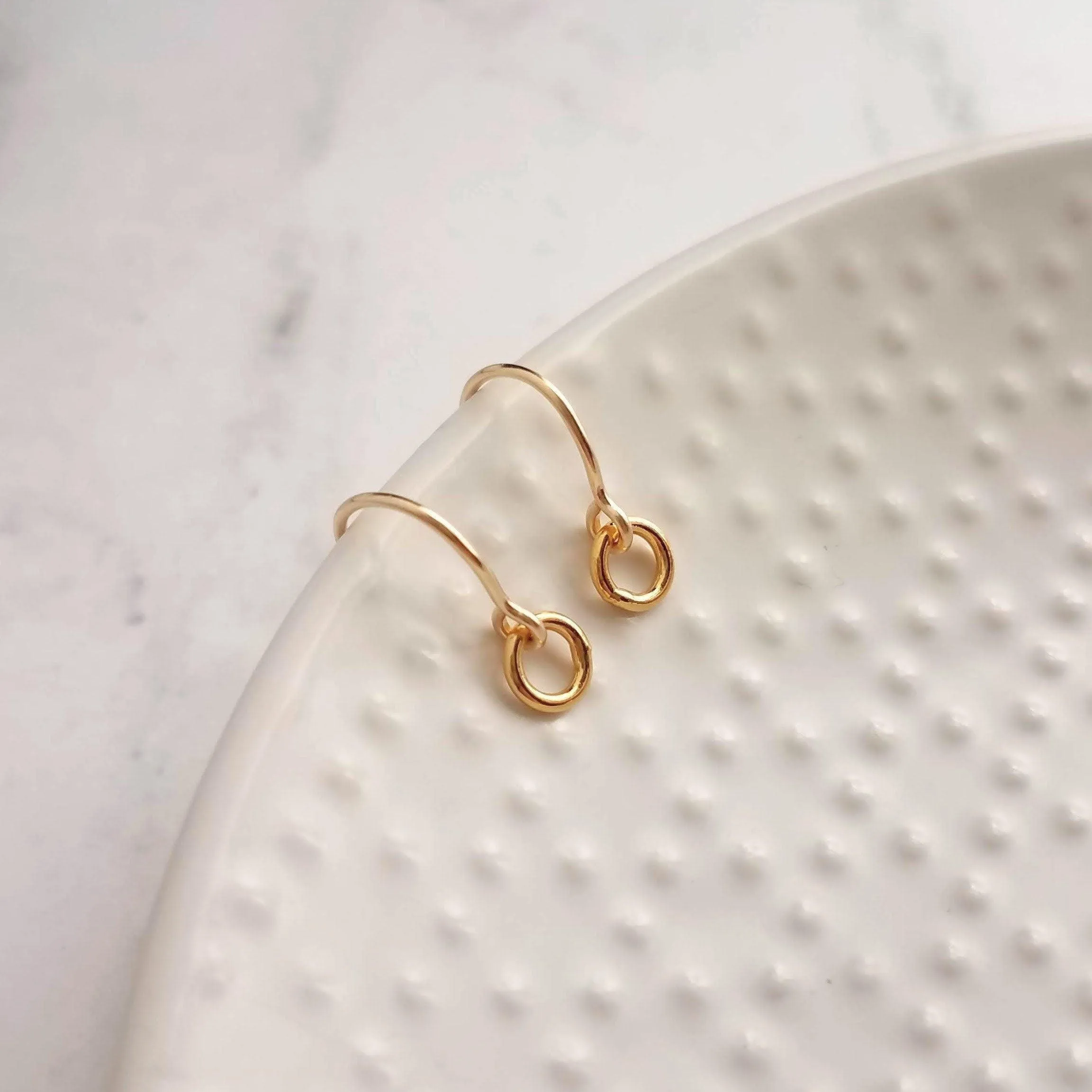 Gold Circle Earrings, 14K gold fill earring, gold ring earring, tiny gold circle earring, small ring earring, minimalist gold earring, hoop