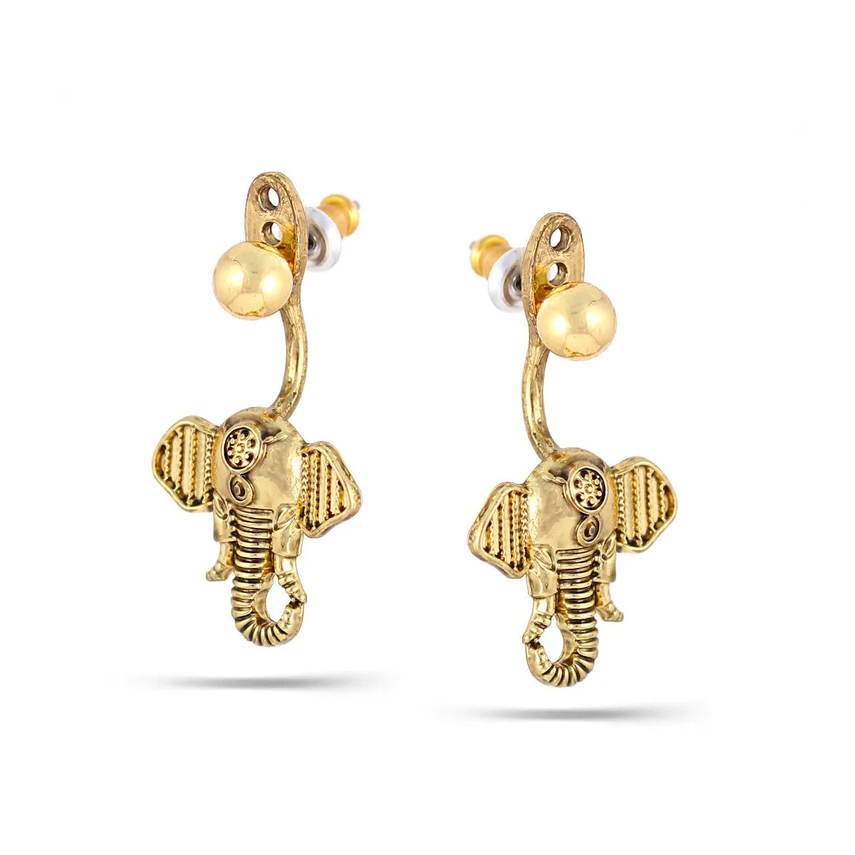 GOLD ELEPHNAT STUD  EARRINGS #HNE85878 GD (RE15)