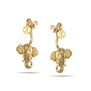 GOLD ELEPHNAT STUD  EARRINGS #HNE85878 GD (RE15)