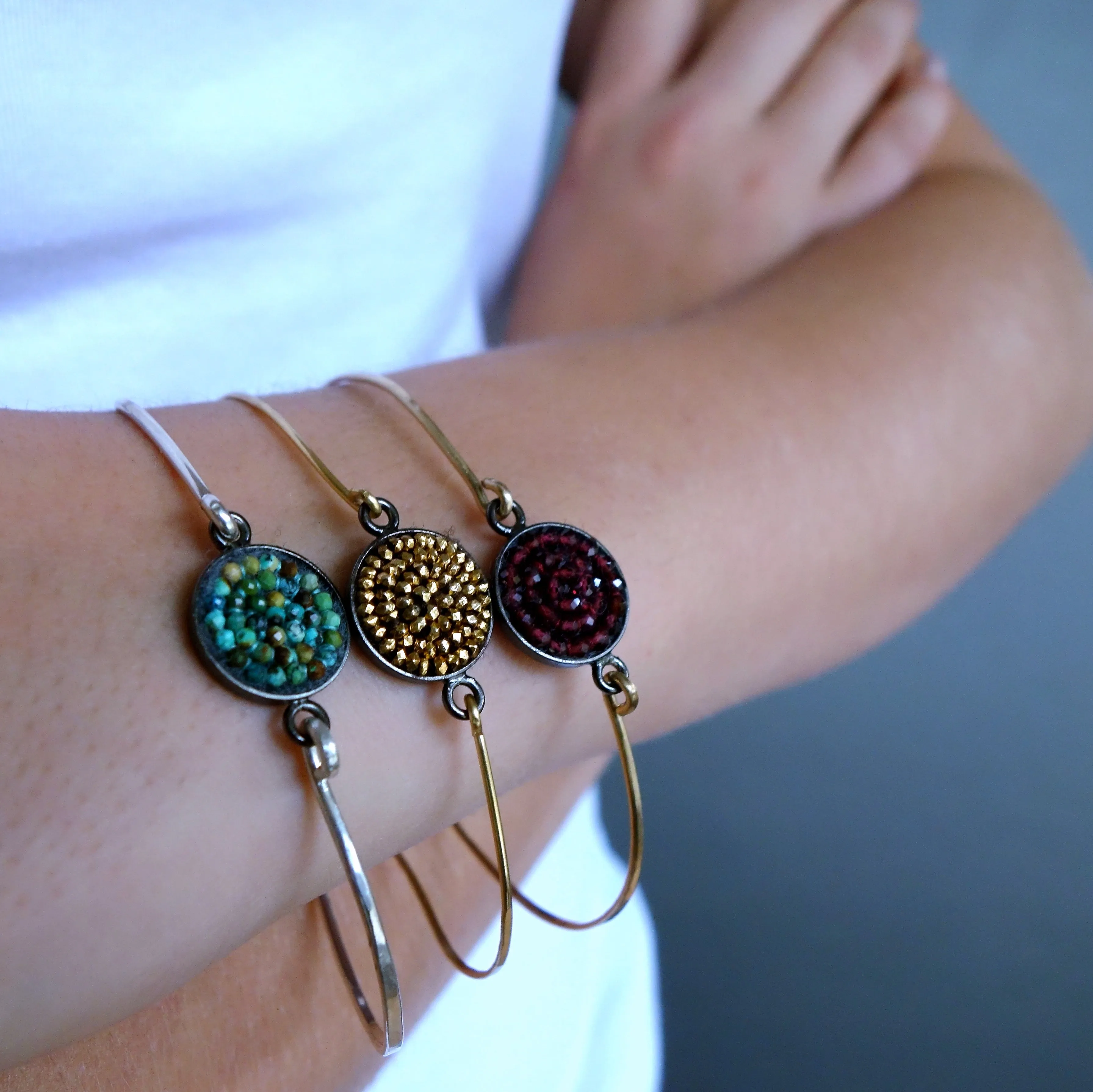 Gold Iconic Mosaic Bangle Bracelet