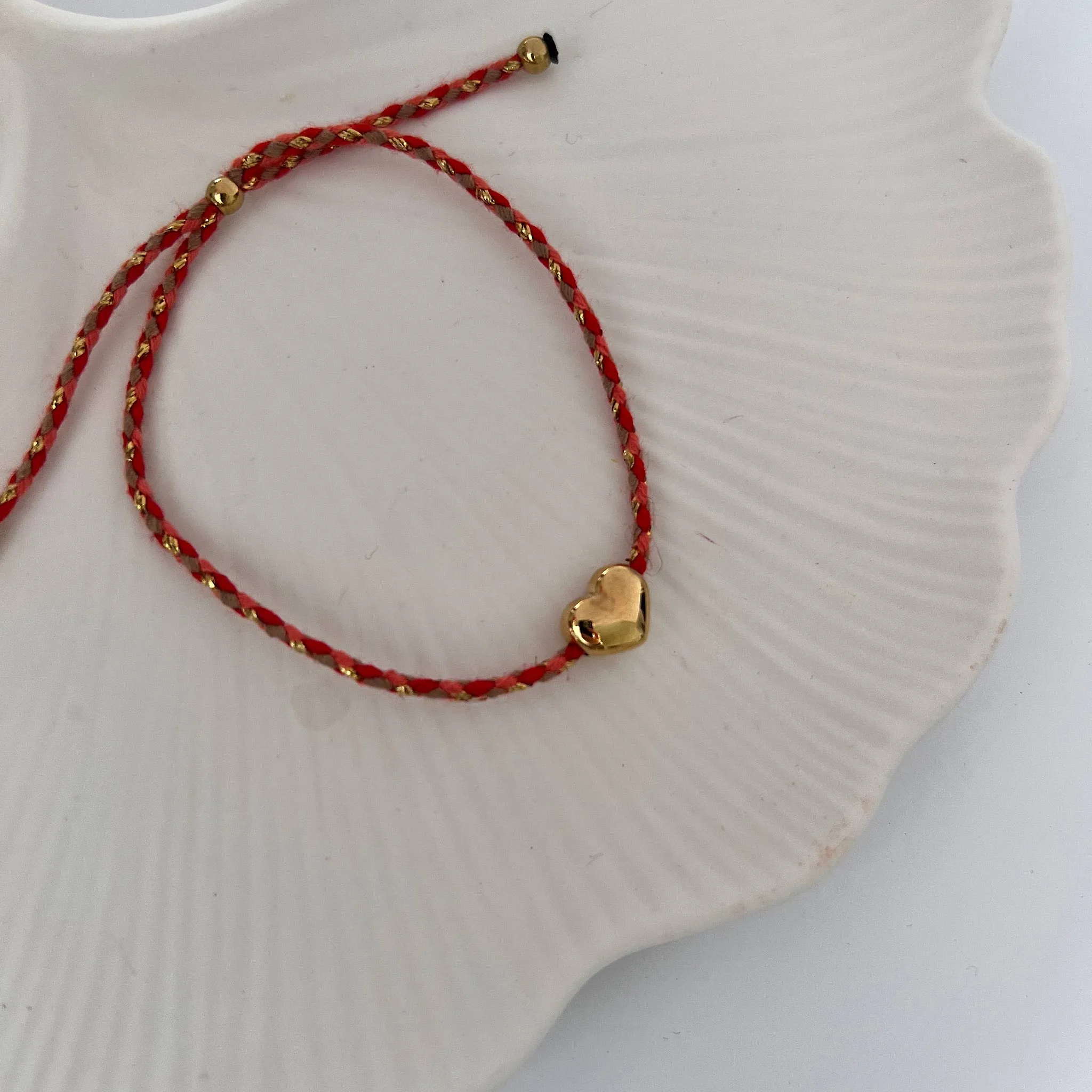 Gold Lunar Galentine Heart Friendship Bracelet