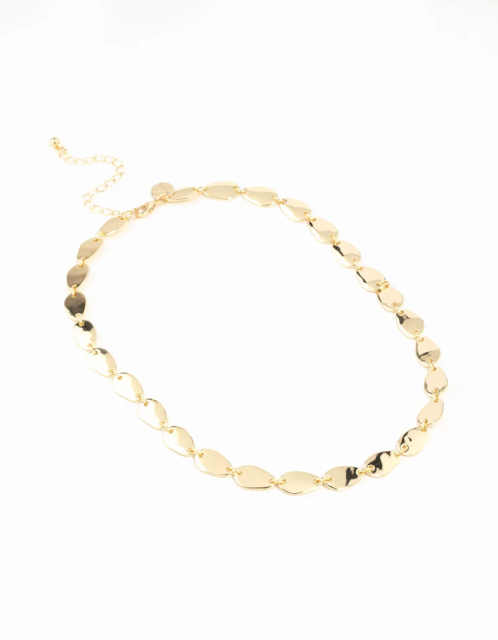 Gold Plated Oval Link Necklace