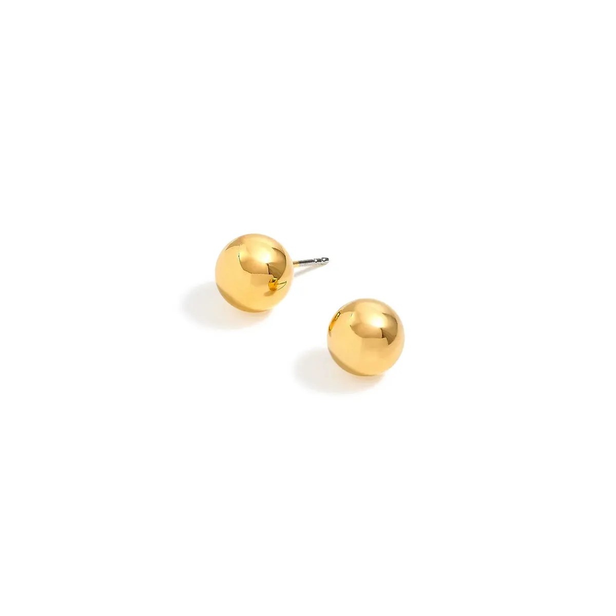 GOLD ROUND 8 MM STUD EARRINGS #SWKK-11979-8G (AD14)