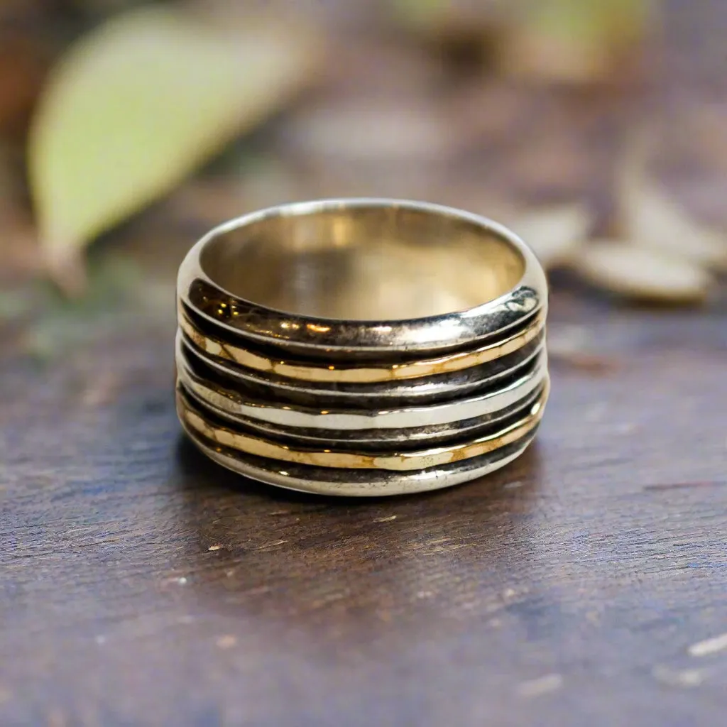 Gold Silver ring - Two Of a Kind.