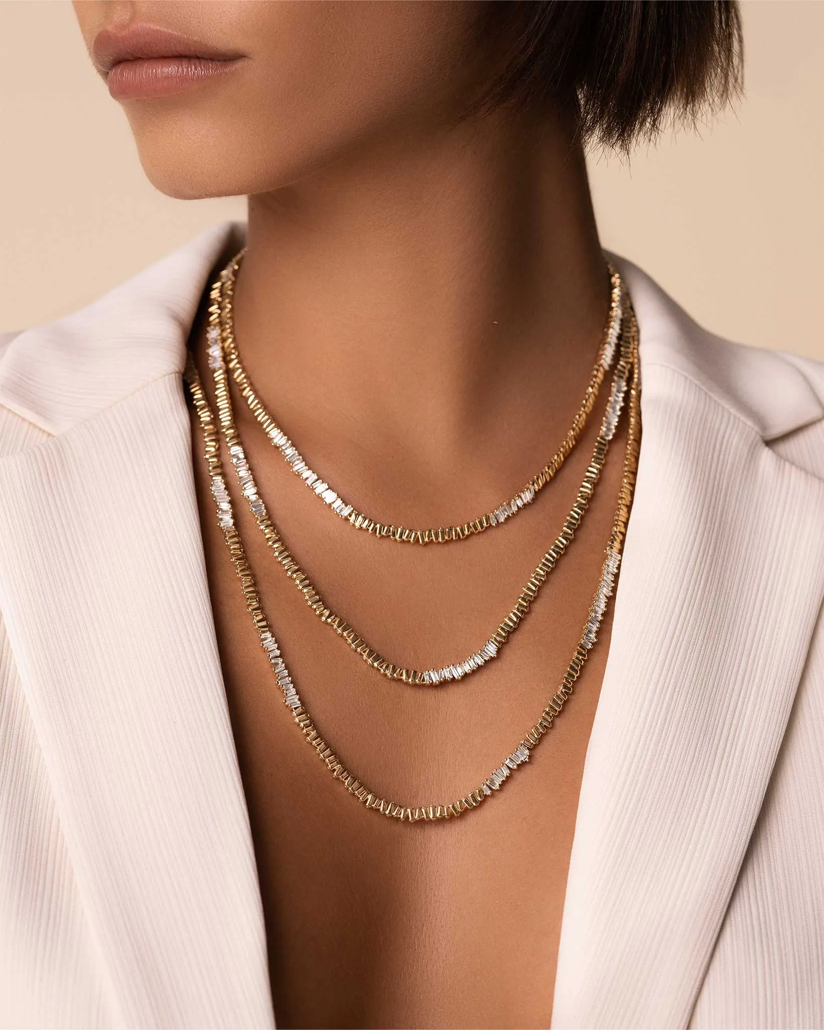 Golden Diamond 60" Inch Tennis Necklace