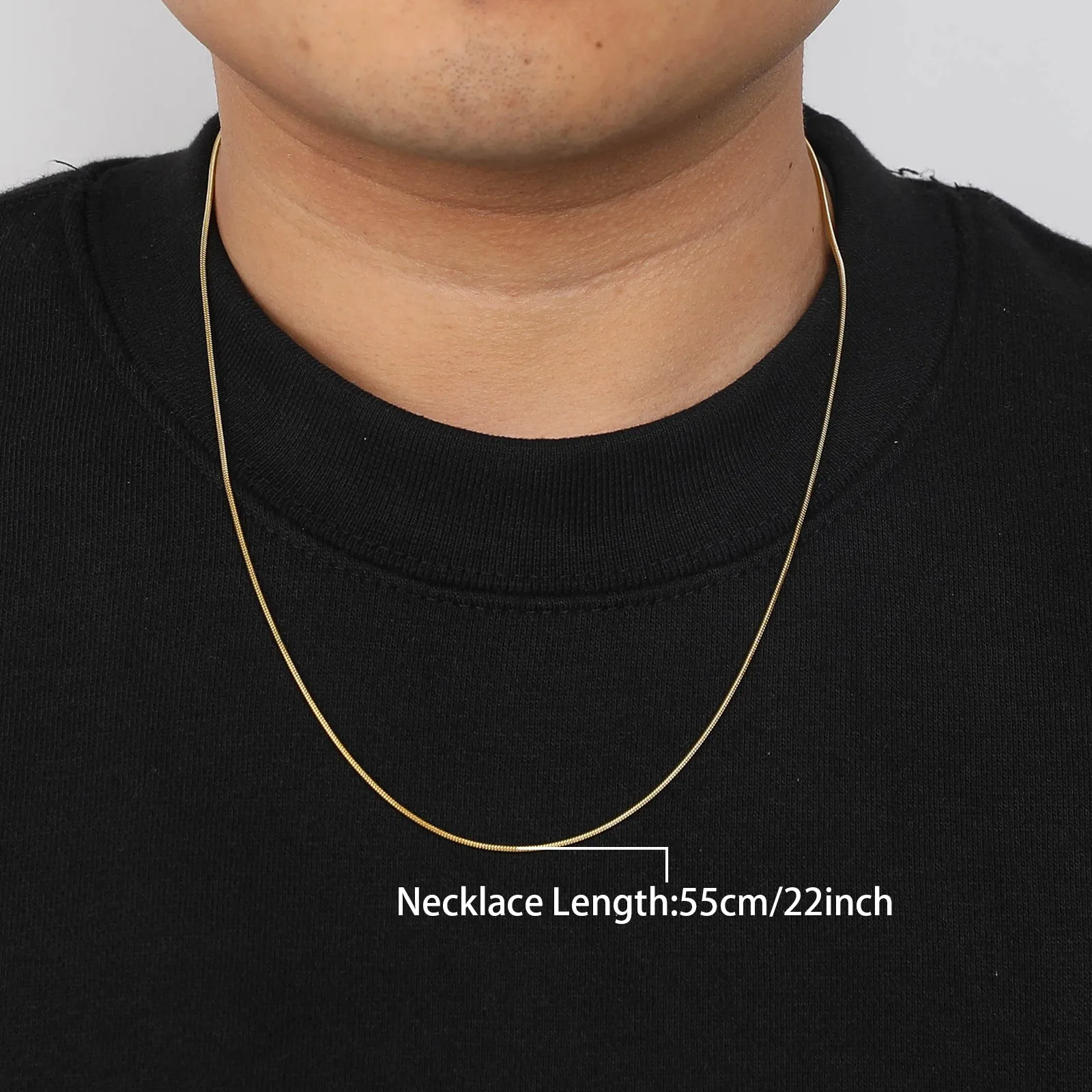 Golden Stainless Steel Snake Chain Necklace For Men