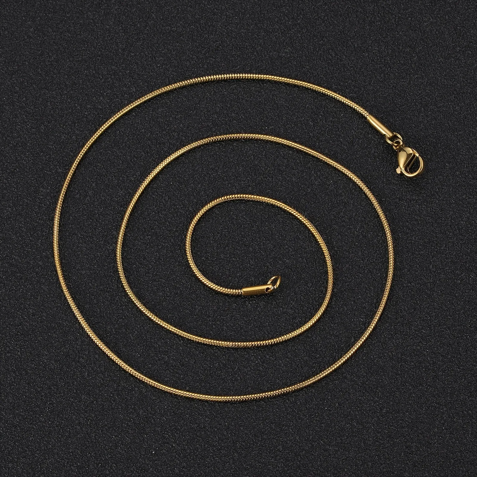Golden Stainless Steel Snake Chain Necklace For Men