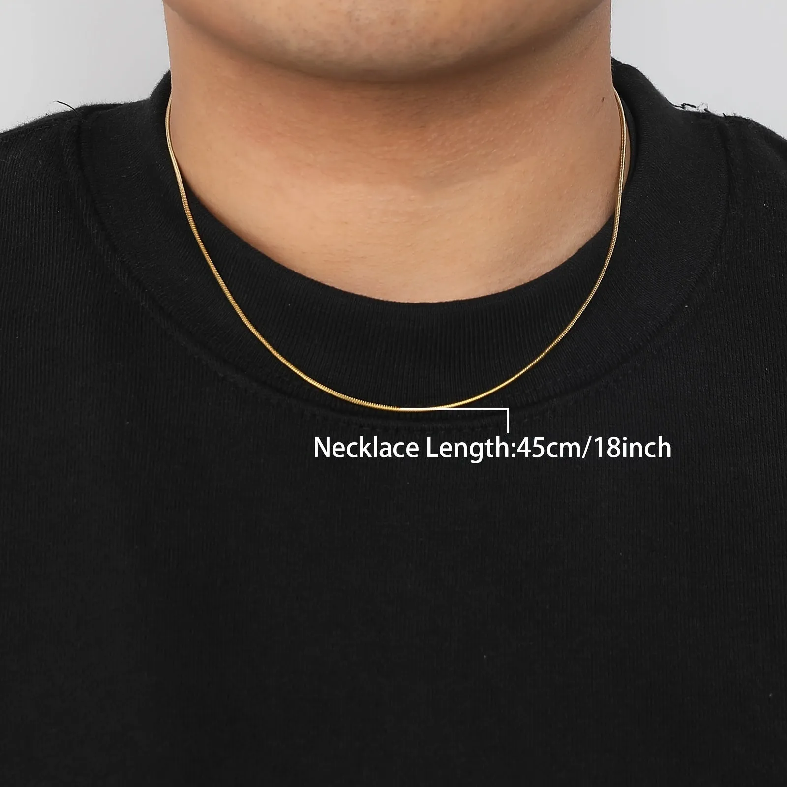 Golden Stainless Steel Snake Chain Necklace For Men