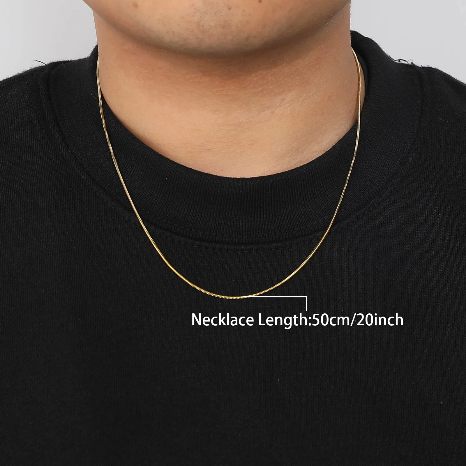Golden Stainless Steel Snake Chain Necklace For Men