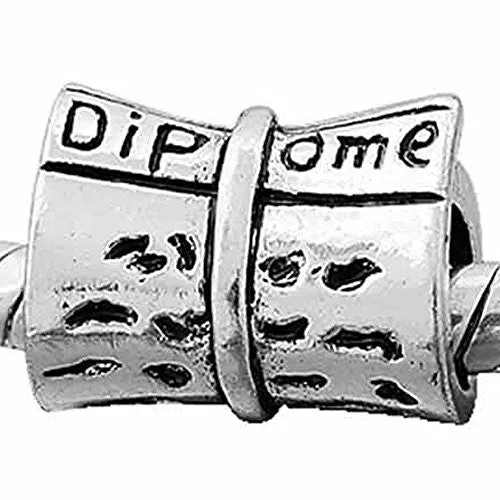Graduation Diploma Charm European Bead Compatible for Most European Snake Chain Bracelet