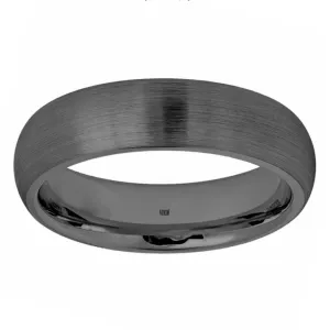 Gun Metal Tungsten Semi-Dome Brush 6mm Men's Wedding Band