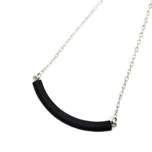 Half Moon Bar Necklace - Matte Black