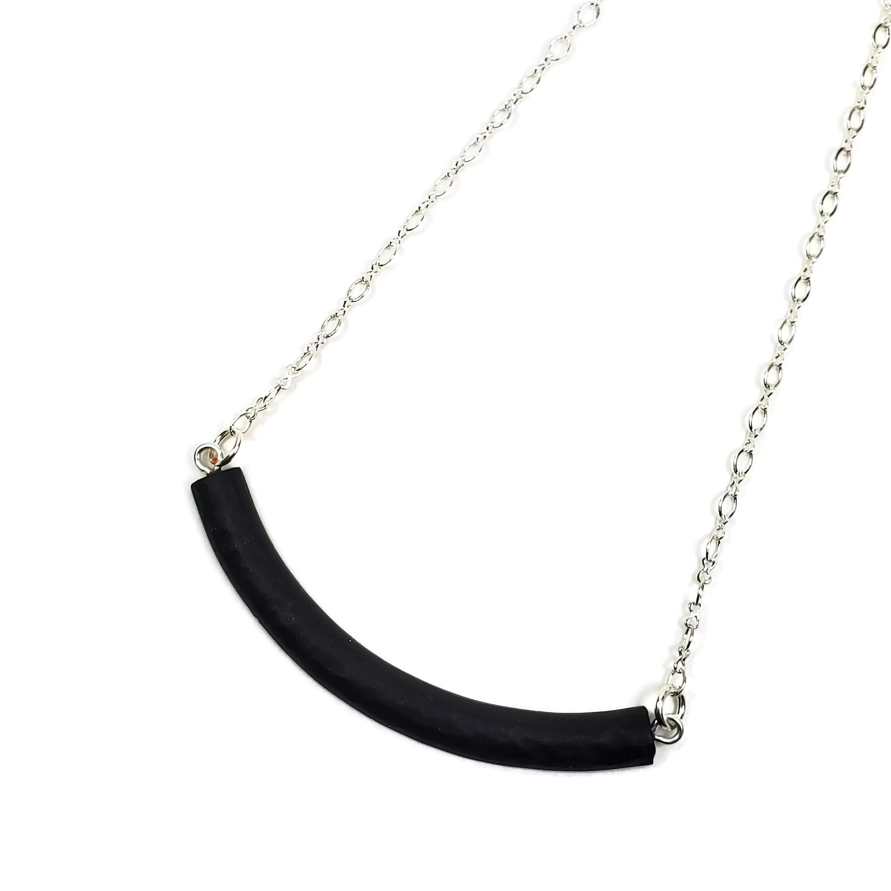 Half Moon Bar Necklace - Matte Black
