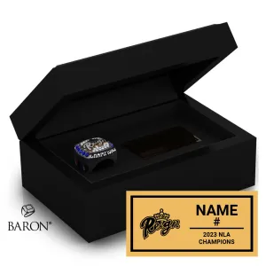 Harlem Reign Lacrosse 2023 Championship Black Standard Window Ring Box