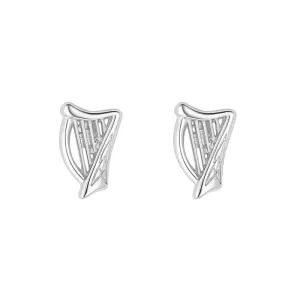 HARP STUD EARRINGS.