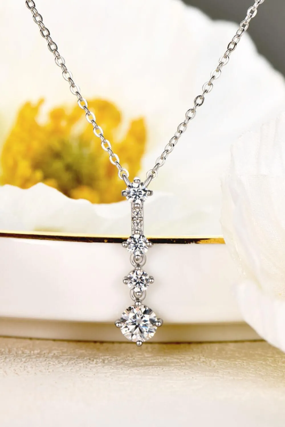 Hazel Blues® | Keep You There Multi-Moissanite Pendant Necklace