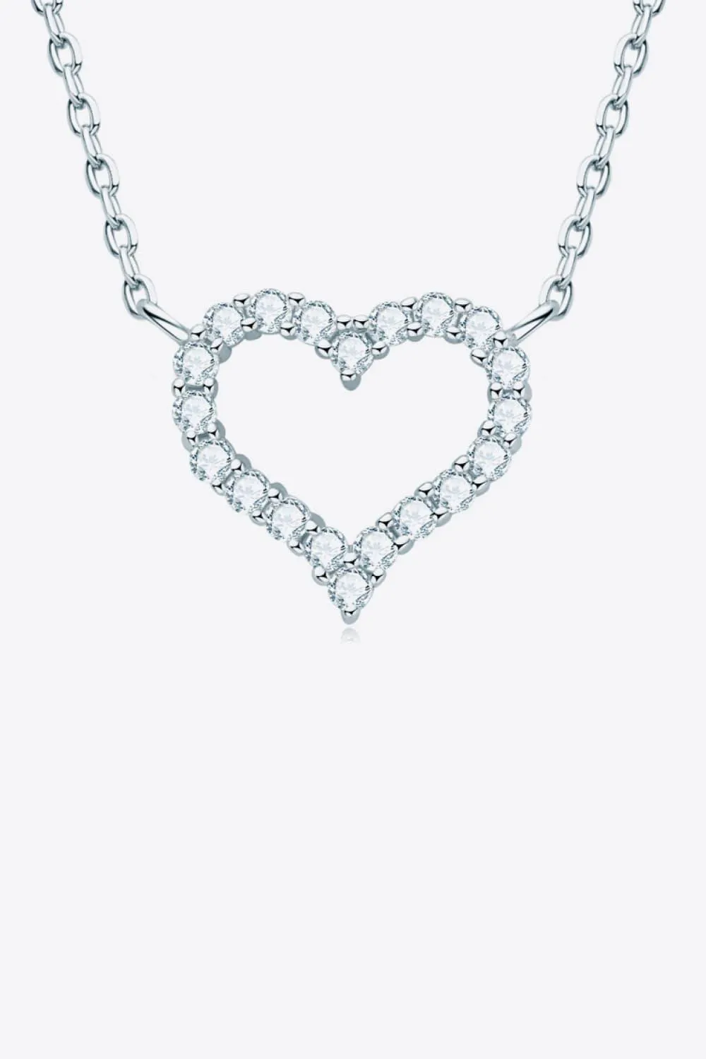 Hazel Blues® | Moissanite Platinum-Plated Heart Necklace
