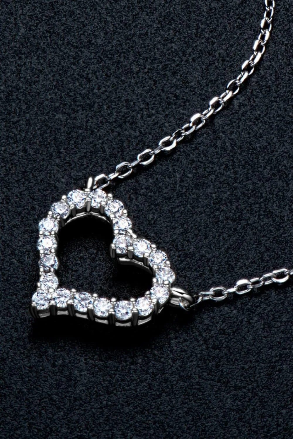 Hazel Blues® | Moissanite Platinum-Plated Heart Necklace