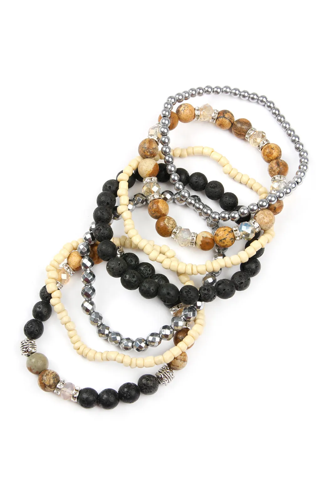 HDB2063 - Lava Stone Stack Bracelet Set