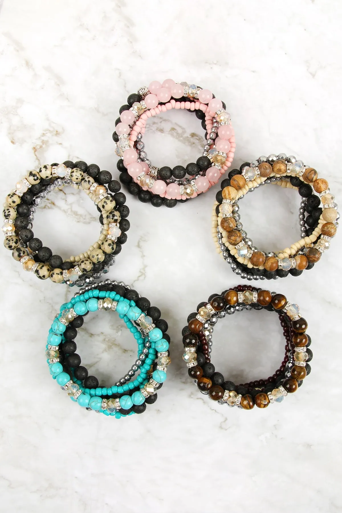 HDB2063 - Lava Stone Stack Bracelet Set
