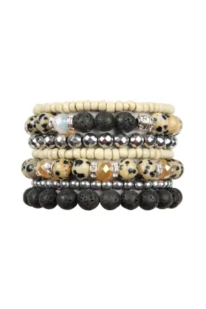 HDB2063 - Lava Stone Stack Bracelet Set