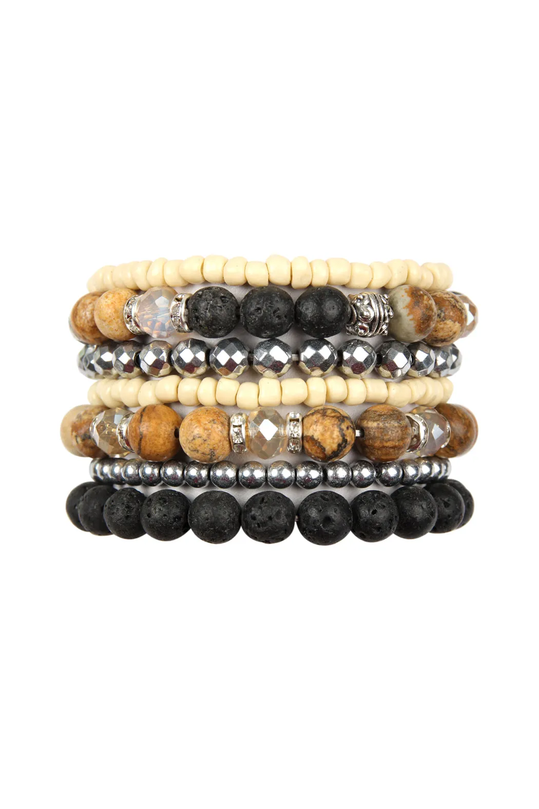 HDB2063 - Lava Stone Stack Bracelet Set