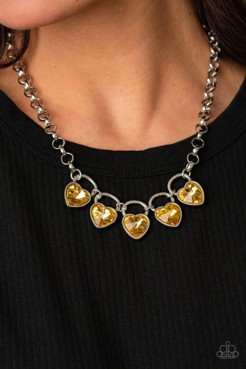 HEART on Your Heels Yellow Paparazzi Necklace