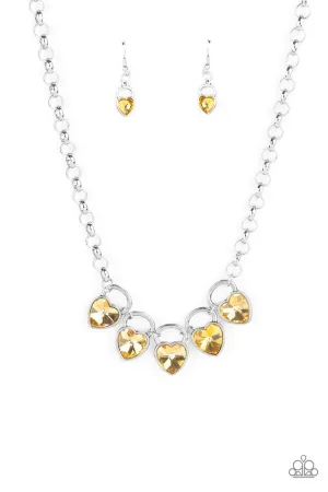 HEART on Your Heels Yellow Paparazzi Necklace