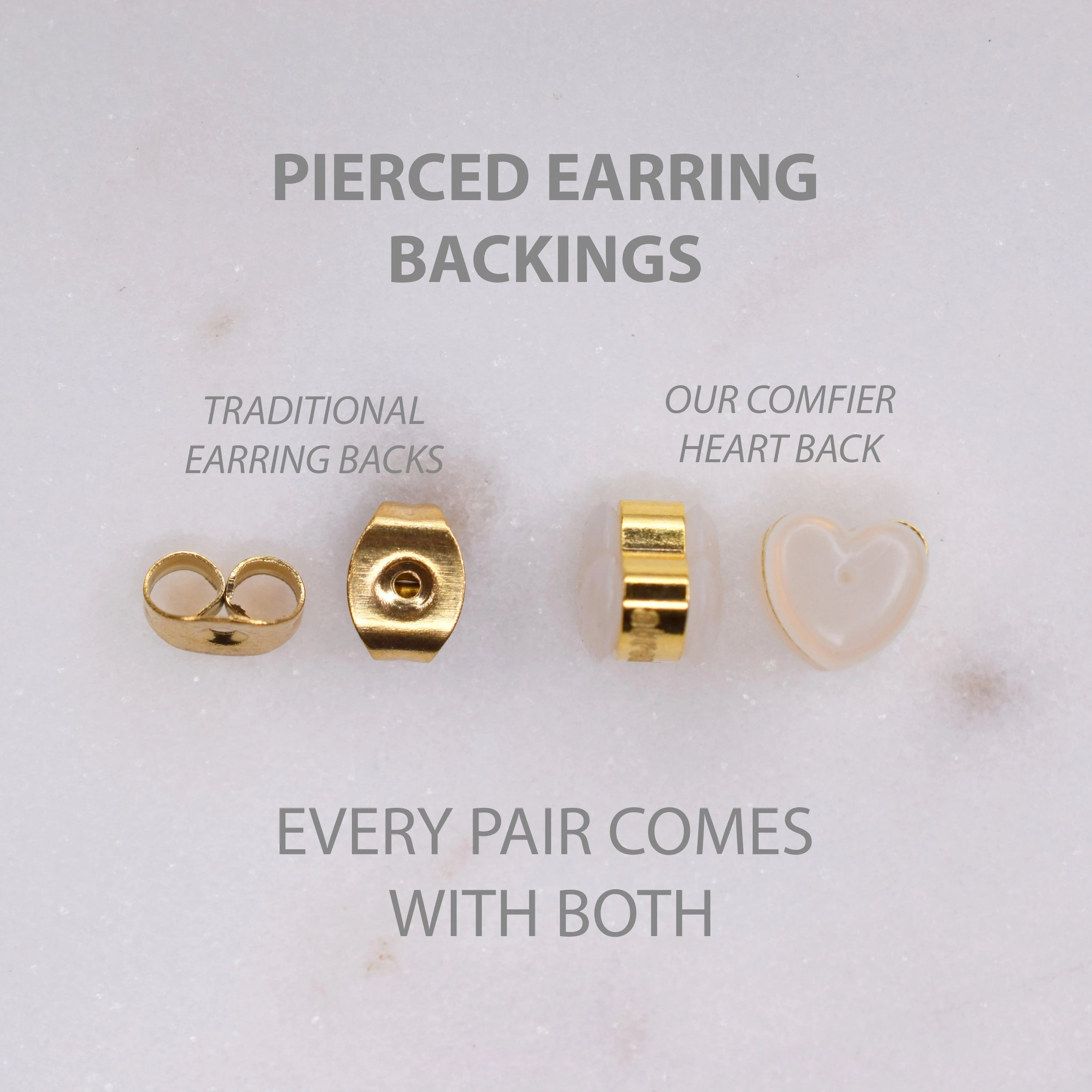 HEART STUD EARRINGS IN GOLD