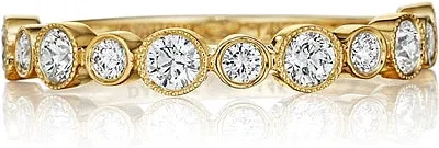 Henri Daussi Bezel Set Diamond Wedding Band