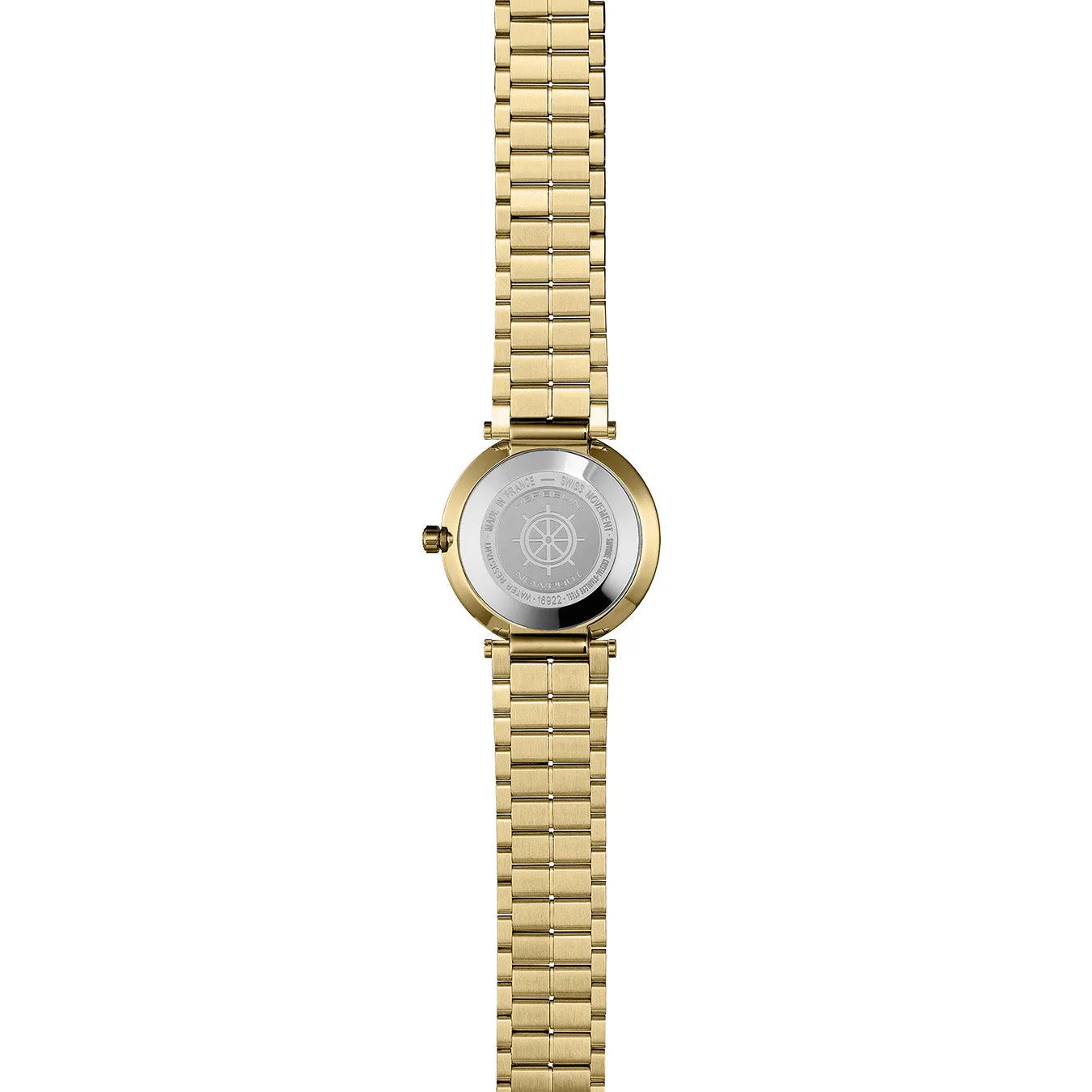 Herbelin Newport Slim Ladies White Mother of Pearl Gold Watch 16922BP09