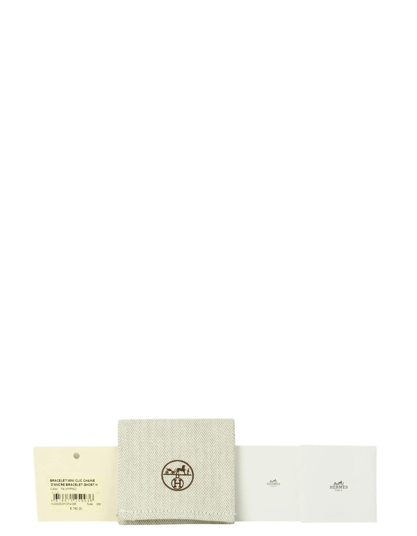 Hermes NWT Mini Clic Chaine d' Ancre Ghost Bracelet GM