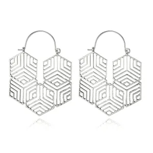 Hex -Silver Earrings